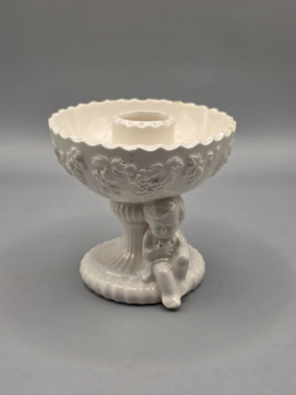 Lefton Renaissance Candle Holder/Decor- Cherub Pedestal 3563 Vintage